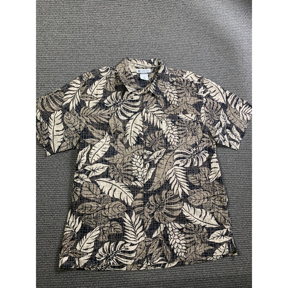 Columbia Sportswear Mens L Floral Hawaiian Tropical Short Sleeve Button Up Shirt